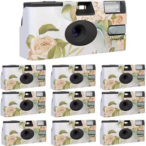 Disposable Camera Wedding Bulk – 10-Pcs Wedding Disposable Cameras – Film Camera Disposable for Wedding, Party, Baby Shower, Travel, Party Favors – Single-Use ISO400 Film Camera 35mm