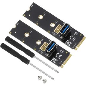 MECCANIXITY M.2 NVME to USB3.0 PCI-E Riser M2 Slot Extended GPU Graphics Card Extension Adapter Card for Computer, Desktop, 2 Set