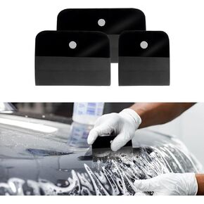 3 Sizes Magnet PPF Film Squeegee Kit,TPU Rubber Small Squeegee,Car Windshield Squeegee,Decal Applicator Tool,Vinyl Wrap Scraper and Cars Window Tint Tool for Cars(Black) in Kuwait