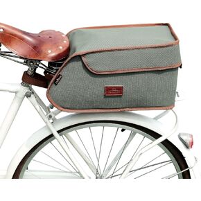 TOURBON Canvas Bicycle Pannier Bike Rear Rack Insulated Trunk Cooler Bag (Black)