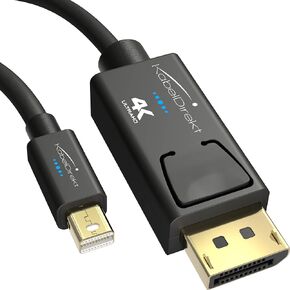 4K Mini DisplayPort to DisplayPort Cable (Mini DP to DP) – 15ft – with Special A.I.S. Shielding in DisplayPort Connector, Mini DisplayPort/Thunderbolt 1 & 2 for PC, Laptop & Mac by CableDirect