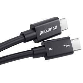 كابل Maxonar [3.3 قدم] Thunderbolt 4، معتمد من Intel، كابل Thunderbolt 4 النشط بسرعة 40 جيجابت في الثانية مع شاشة 8K وشحن 100 واط متوافق مع Thunderbolt 4/3