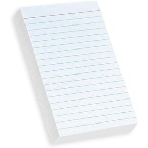 Vertically Ruled White Mini Index Cards, Note Cards (3x5)