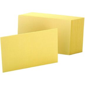 Oxford Blank Color Index Cards, 4" x 6", Canary, 100 Per Pack (7420 CAN)