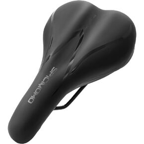 Comfort Bike Seat, Bike Seat Cushion Compatible with Mountain Bikes, City Bikes, Stationary or Exercise Bikes, Bicycle Saddle Replacement with Wide Foam Pad for Indoor/Outdoor Bikes