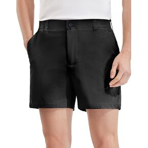 PULI Golf Shorts Men Relaxed Fit Stretch Dress Lightweight Casual Waterproof Travel Quick Dry Summer Shorts 5 Inch Inseam