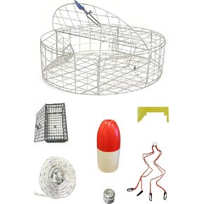 KUFA Sports 30"x12" Stainless Steel Crab Trap & Accessories Combo (CT120+CAS1E+ZIN)