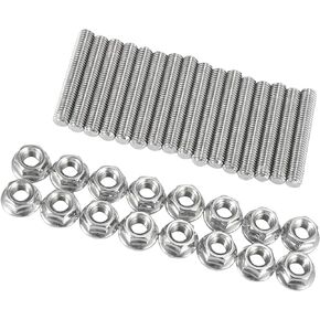 Stainless Steel Exhaust Manifold Bolt Stud Hardware for Ford 4.6 5.4 Liter V8 2 Manifolds/Front/Durable / 16 Pcs