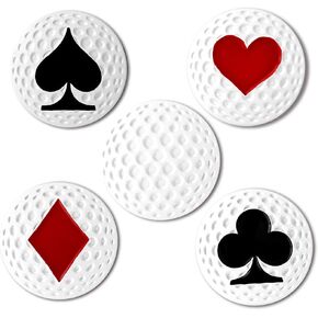 Creative Golf Ball Marker Soft Enamel Golf Markers 24.4MM Assorted 5 Pcs