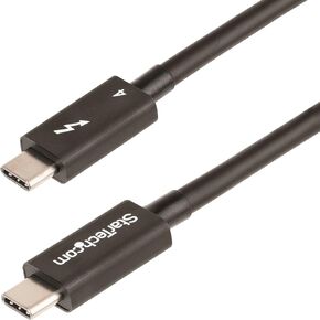 StarTech.com 3ft (1m) Thunderbolt 4 Cable - 40Gbps - 100W PD - 4K/8K Video - Thunderbolt Cable - Compatible w/ USB4/Thunderbolt 3/USB 3.2/USB Type-C/DisplayPort (TBLT4MM1M)