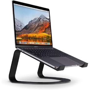 Twelve South Curve for MacBooks and Laptops | Ergonomic desktop cooling stand for home or office (matte black) , 10 x 10.5 x 6 inches