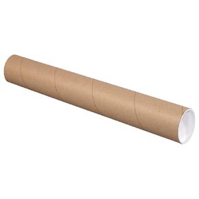 Tape Logic TLP4018K Mailing Tubes with Caps, 4" x 18", Kraft (Pack of 15)