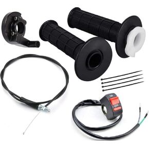 7/8" 22mm Twist Throttle Cable Handle Kit for 50 90 110 125 196 212cc Pit Bike Dirtbike Set with ON/Off Switch Button Mini Bike ATV Quad Pit Bike Dirt Bike