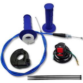 7/8 22mm Twist Throttle Accelerator Handle Grips,Mini Bike Throttle Cable Kit,Throttle Cable Kit for 50cc 90cc 110cc 125cc 140cc 150cc 200cc 250cc 4-Stroke Dirt Bike,Mini Bike Pocket Bike