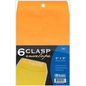 BAZIC 6" X 9" Clasp Envelope (6/Pack)