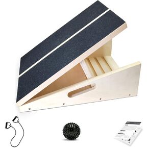 نقالة الساق المائلة - لوح مائل قابل للتعديل لنقالة العرقوب، لوح تمدد الساق غير قابل للانزلاق يتضمن كرة تدليك شائكة لصحة القدم وأنبوب مقاومة التمدد لالتهاب اللفافة الأخمصية in Kuwait