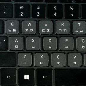 2PCS 3 Types Minimalist Korean Keyboard Stickers, Korean-English Key-Layout, Durable PVC and Matt, Black/White Color, for Laptop/Notebook/Tablet/Computer (Black, 6"" for Laptops)