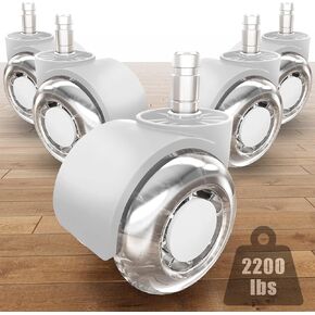 2 inch Chair Wheels for Office Chair-Office Chair Casters Wheels（set of 5),Caster Wheels Heavy Duty Support 2200lbs,Universal Fit Office Chair Wheels for Carpet