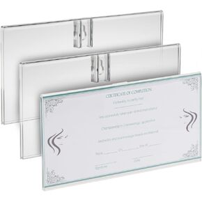 Stockroom Plus Clear Acrylic Business License Frame Holder for Cosmetology and Documents (3 Pack)