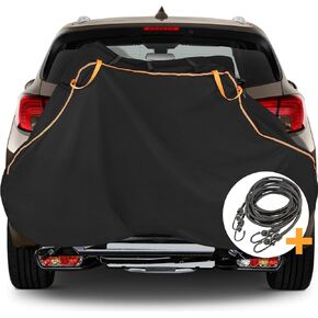 Bike Cover for Transport on Rack 2 Bikes - Upgrade 600D Waterproof Bike Rack Cover with 2 Elastic Cords - Bike Cover on Rear Bike Rack for 2 Standard Bikes - Tear Resistant Bicycle Cover