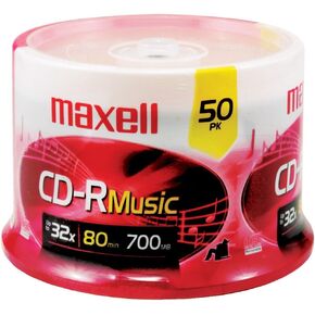 MAXELL 625156 - CDR80MU50PK أقراص مضغوطة موسيقية مدتها 80 دقيقة (50 قيراطًا) مستهلك إلكتروني