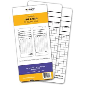 50 Time Card, Attendance Time Card, Employee Attendance Card.