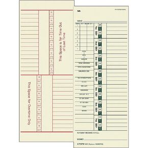 TOPS 1257 Time Card for Acroprint/Simplex, Weekly, Two-Sided, 3 1/2 x 9 (Box of 500)