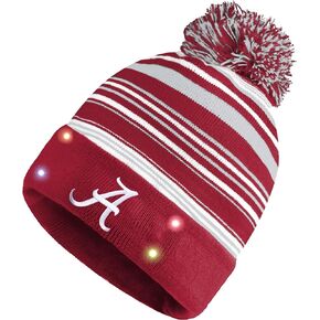 FOCO Alabama Crimson Tide NCAA Horizontal Stripe Light Up Beanie