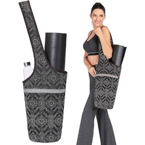 IUGA Yoga Mat Bag with Large Size Pocket & Inner Zipper Pocket, Yoga Carrier Bag Fit Most Yoga Mat Size