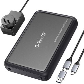 ORICO 3.5 Hard Drive Enclosure SATA Compatible for 3.5" 2.5" Seagate Samsung WD Crucial SanDisk HDD SSD, ABS+Metal Shell, Support UASP&Trim Up to 20TB, 2-in-1 USB C to USB C/A Cable (DDL35C3) in Saudi Arabia