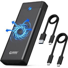 حاوية M.2 NVME SSD مع مروحة تبريد، محول USB C 3.2 Gen 2 PCIE NVME بسرعة 10 جيجابت في الثانية، SATA بسرعة 6 جيجابت في الثانية، قارئ M.2 مع علبة من الألومنيوم تدعم UASP Trim لـ PCIe M-Key(B+M Key) SSD 2242/2260/ 2280 in Kuwait