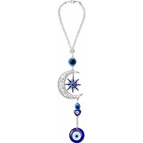 Evil Eye Car Hanging Ornament Evil Blue Eye Charms for Rear View Mirror Evil Eye Beaded Decor Evil Eye Car Accessories Evil Eye Window Pendent for Window Car Door Frame Balcony (Vivid Style)