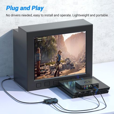 4K HDMI to Component Converter with Scaling Function, HDMI to YPbPr Converter Support 4K/60Hz Input, Support 480i/576i Component Output, Compatible with DVD/PS3/PS4/PS5/Amazon Fire TV Sticks in Kuwait