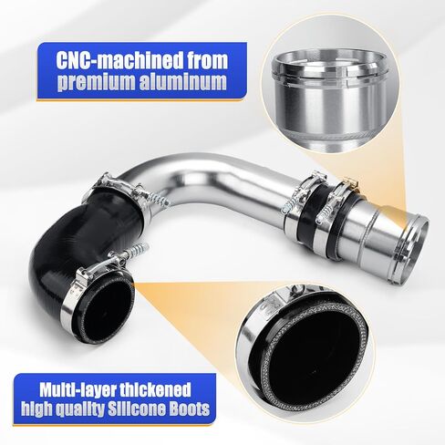 Upgrade Cold Side Intercooler Pipe & Boot Kit For 2011-2016 Ford F-250 F-350 F-450 Powerstroke Diesel 6.7L - 3.5" Silver intercooler piping kit BC3Z6F073A BC3Z6F073B in Saudi Arabia