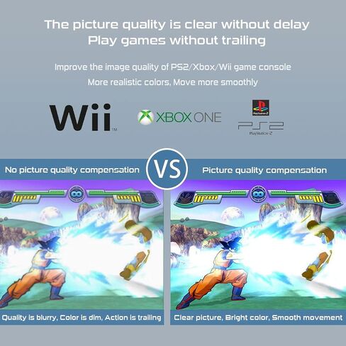 AV Svideo HDMI to HDMI Converter Upscaler, 3RCA CVBS AV Svideo R/L HDMI to HDMI Converter Scaler Support 1080P for Wii, PS2, PS3, Xbox 360, Blu ray Player, DVD and More in Kuwait