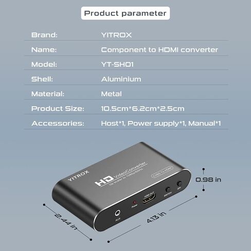 AV Svideo HDMI to HDMI Converter Upscaler, 3RCA CVBS AV Svideo R/L HDMI to HDMI Converter Scaler Support 1080P for Wii, PS2, PS3, Xbox 360, Blu ray Player, DVD and More in Kuwait