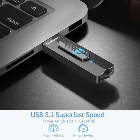 Vansuny 250 جيجابايت USB 3.1 SSD خارجي محمول، 430 ميجابايت/ثانية عالي السرعة USB C Mini Metal محرك أقراص الحالة الصلبة الخارجي المحمول للكمبيوتر الشخصي والكمبيوتر المحمول والهواتف والمزيد in Kuwait