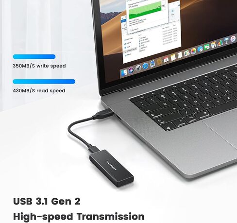 Vansuny 250 جيجابايت USB 3.1 SSD خارجي محمول، 430 ميجابايت/ثانية عالي السرعة USB C Mini Metal محرك أقراص الحالة الصلبة الخارجي المحمول للكمبيوتر الشخصي والكمبيوتر المحمول والهواتف والمزيد in Saudi Arabia