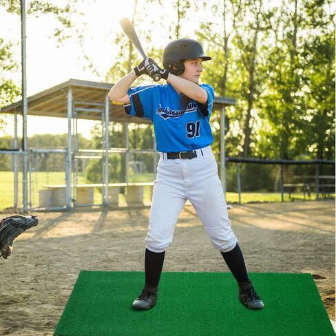 Baseball Softball Training Batting Mat 5.97 x 2.36 ft Heavy Duty Hitting Mat Softball Training Equipment for Indoor Outdoor Floors Garage Backyard Training, Green in Saudi Arabia