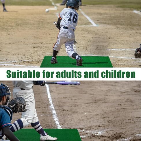 Baseball Softball Training Batting Mat 5.97 x 2.36 ft Heavy Duty Hitting Mat Softball Training Equipment for Indoor Outdoor Floors Garage Backyard Training, Green in Saudi Arabia
