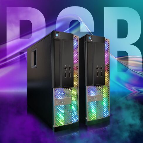 كمبيوتر مكتبي Dell OptiPlex RGB، Intel Core i7 حتى 3.8 جيجا هرتز، ذاكرة الوصول العشوائي 16 جيجا، 512 جيجا SSD، شاشة LED FHD جديدة مقاس 22 بوصة، لوحة مفاتيح وماوس RGB، شريط صوت RGB BT، كاميرا ويب، WiFi، BT 5.0، W10P64 (متجدد) in Saudi Arabia