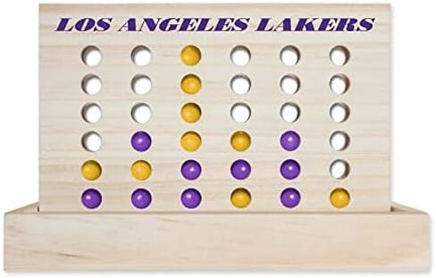 Rico Industries NBA Wooden 4 in a Row Board Game Line up 4 Game Travel Board Games for Kids and Adults in Saudi Arabia