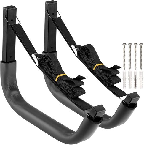 رف تخزين كاياك، خطافات تخزين لوح التجديف على الحائط مقاس 15 بوصة، شماعة لوح ركوب الأمواج شديدة التحمل بوزن يصل إلى 150 رطلًا in Kuwait