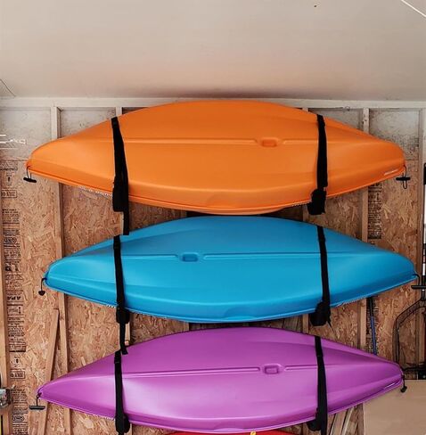 رف تخزين كاياك، خطافات تخزين لوح التجديف على الحائط مقاس 15 بوصة، شماعة لوح ركوب الأمواج شديدة التحمل بوزن يصل إلى 150 رطلًا in Kuwait