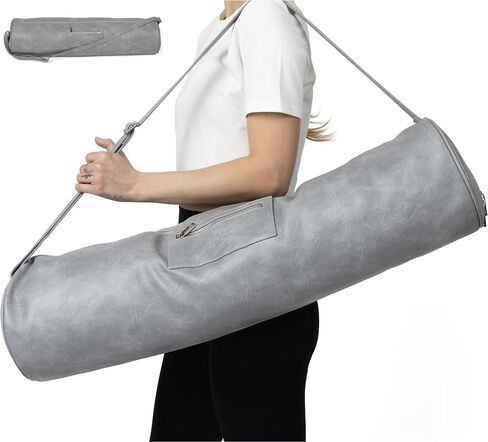 Yoga Mat Bag (Vegan Leather) XL | Yoga Mat Bags for Women | Fits Large Extra Long Mats | Yoga Bag for Women | Yoga Mat Carrying Bag | Yoga Mat Carrier | Yoga Bags and Carriers Fits All Your Stuff in Saudi Arabia
