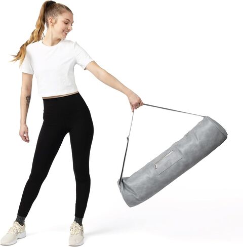 Yoga Mat Bag (Vegan Leather) XL | Yoga Mat Bags for Women | Fits Large Extra Long Mats | Yoga Bag for Women | Yoga Mat Carrying Bag | Yoga Mat Carrier | Yoga Bags and Carriers Fits All Your Stuff in Saudi Arabia