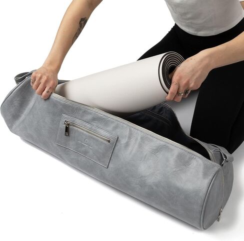 Yoga Mat Bag (Vegan Leather) XL | Yoga Mat Bags for Women | Fits Large Extra Long Mats | Yoga Bag for Women | Yoga Mat Carrying Bag | Yoga Mat Carrier | Yoga Bags and Carriers Fits All Your Stuff in Saudi Arabia
