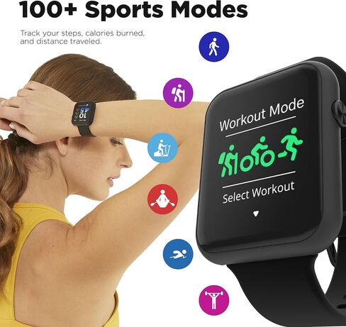 ساعة ذكية iTouch Air 4 - متتبع اللياقة البدنية، مراقب معدل ضربات القلب، وجه ساعة قابل للتخصيص - متتبع النشاط والسعرات الحرارية - أكثر من 100 وضع رياضي - اتصال بلوتوث in Kuwait