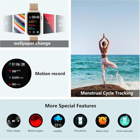 MorePro Fitness Tracker, Heart Rate Monitor Blood Pressure Activity Tracker with Blood Oxygen, IP68 Wateproof Sleep Tracker Sport Bracelet Pedometer Step Calories Smartwatch Women in Saudi Arabia