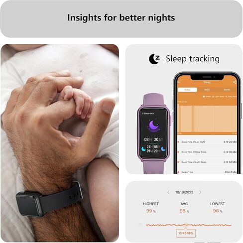 MorePro Fitness Tracker, Heart Rate Monitor Blood Pressure Activity Tracker with Blood Oxygen, IP68 Wateproof Sleep Tracker Sport Bracelet Pedometer Step Calories Smartwatch Women in Saudi Arabia